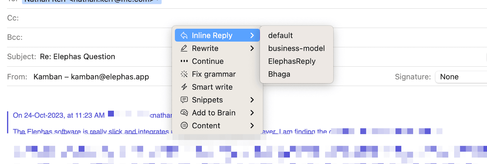 Custom writing style