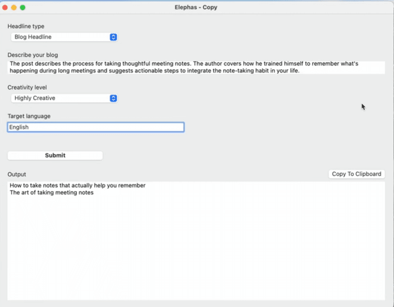 Elephas Content Creation 