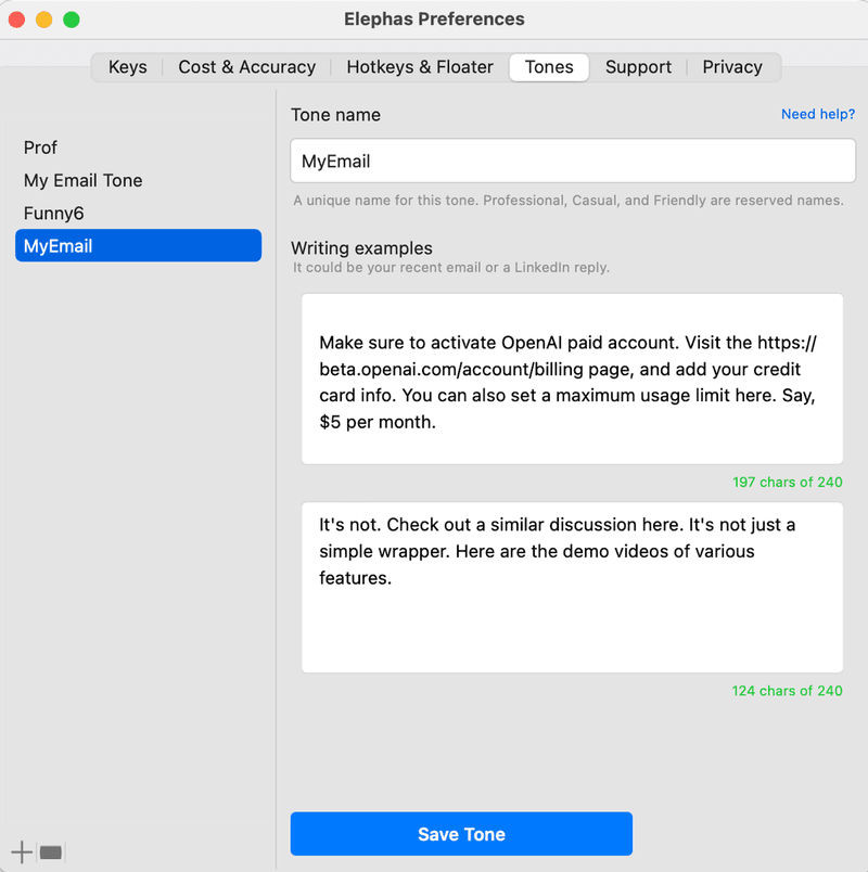 Elephas Personalized Tones