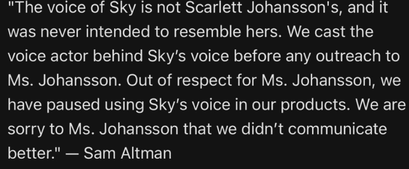 Sam Altman Reply to Scarlett Johansson to Filing a Case on Open AI?  