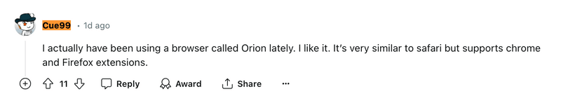 Redditors opinion on best browser for mac 