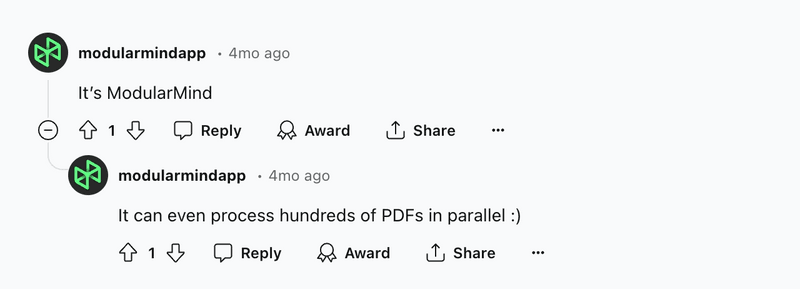 Reddit Comments on best ai pdf to answers questions from pdf