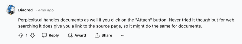 Reddit Comments on best ai pdf to answers questions from pdf