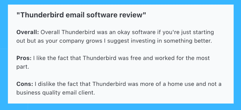 Thunderbird Reviews