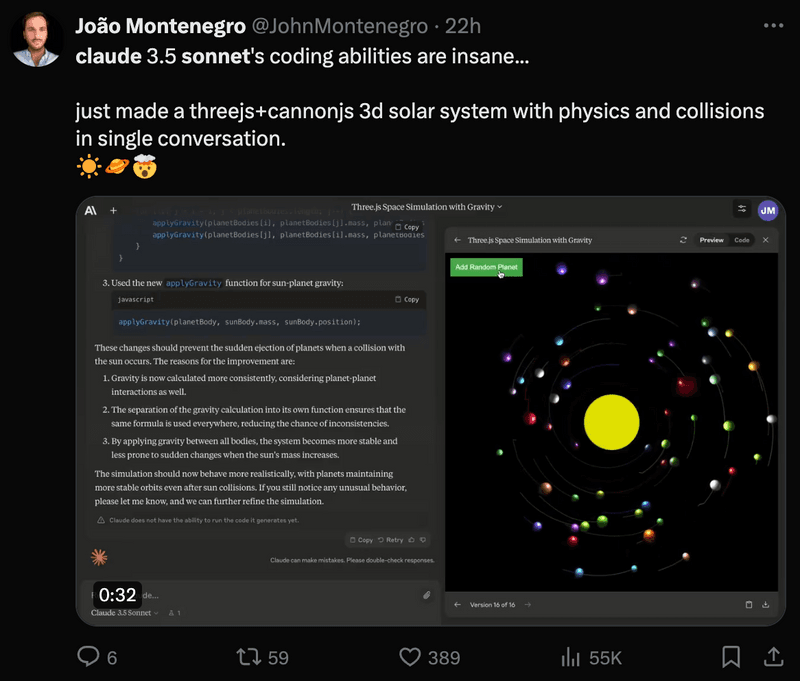 User Creations with Claude 3.5 Sonnet in Just 24 Hours of its Release