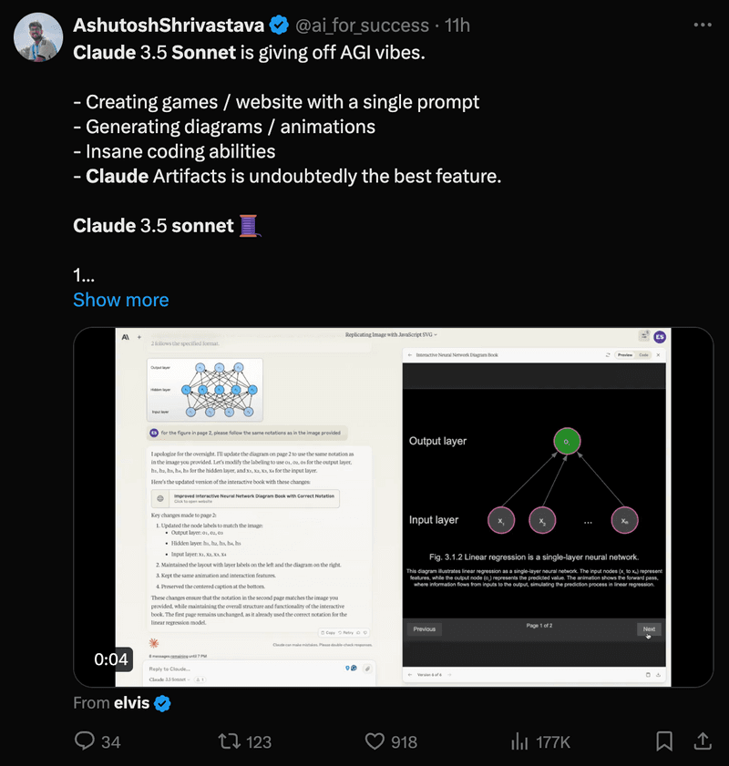 User Creations with Claude 3.5 Sonnet in Just 24 Hours of its Release