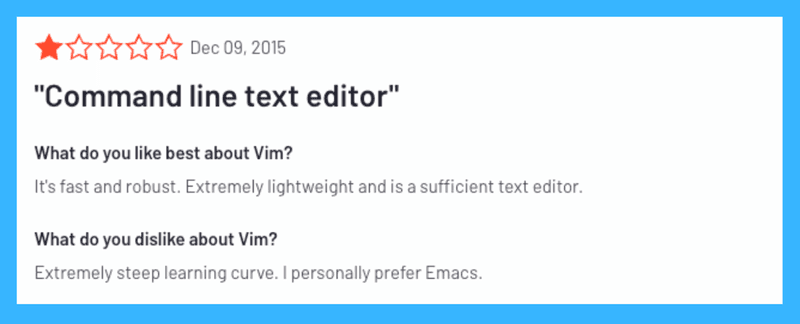 Vim Reviews 