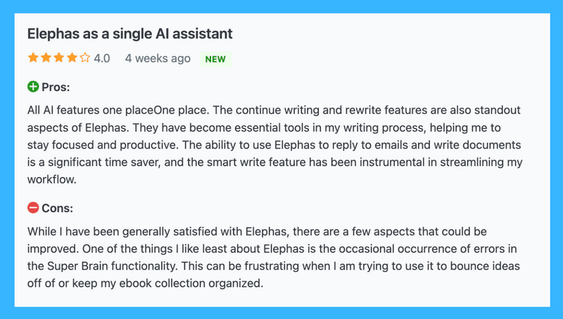 Elephas Customer Reviews