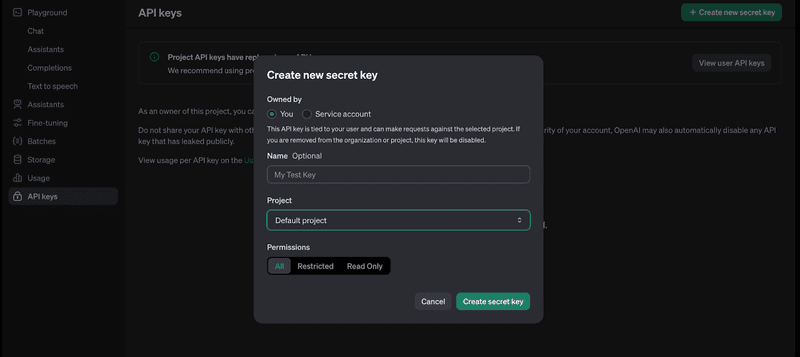 How to get ChatGPT API Key