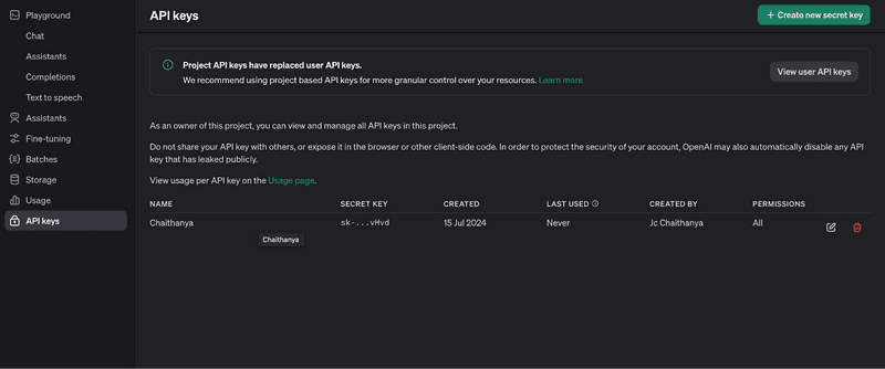 How to get ChatGPT API Key