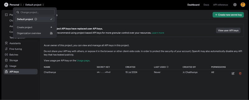 How to get ChatGPT API Key