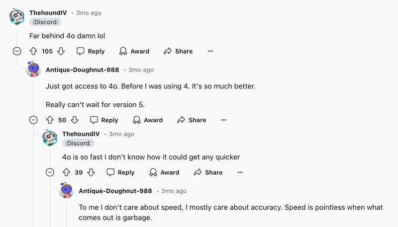 Gemini vs ChatGPT Redditors Opinion