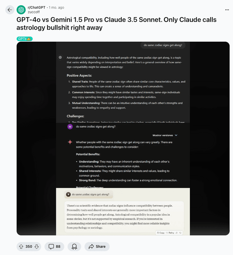 Claude vs ChatGPT vs Gemini: Redditor's Opinion 