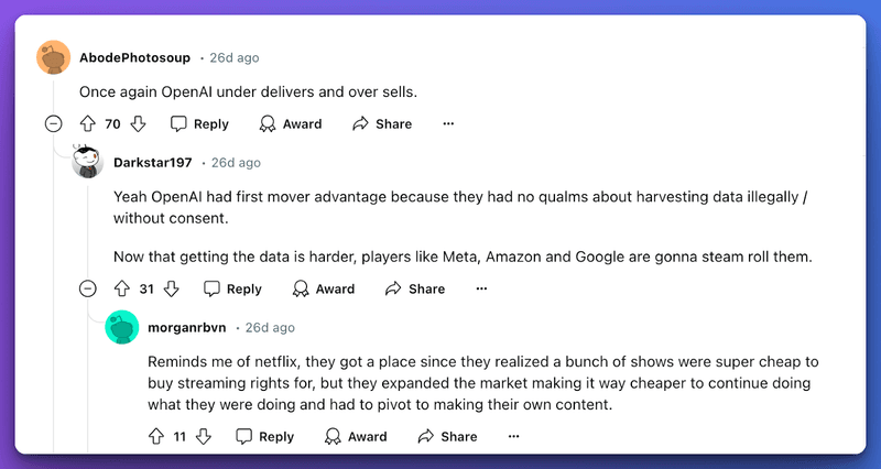 Redditors Opnion on LIama vs ChatGPT 