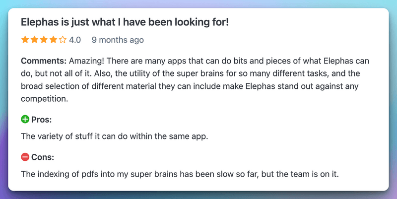 Elephas Customer Reviews 
