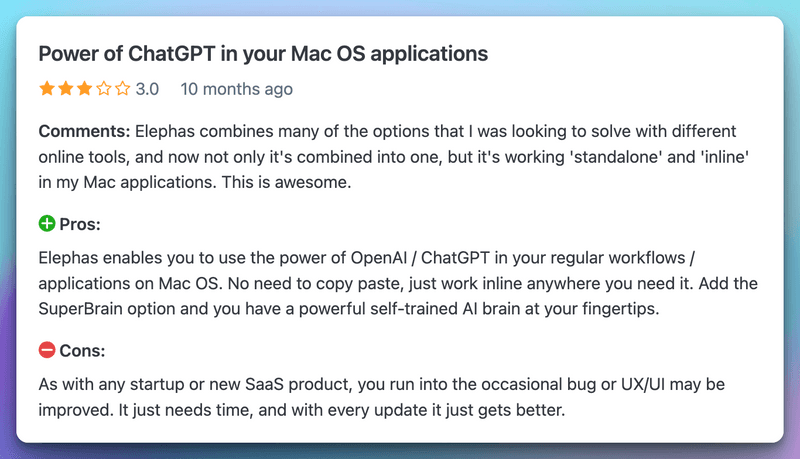 Elephas Customer Reviews 