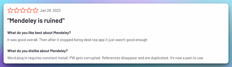 Mendeley Reviews 
