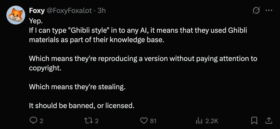 ChatGPT Ghibil studio style images reactions 