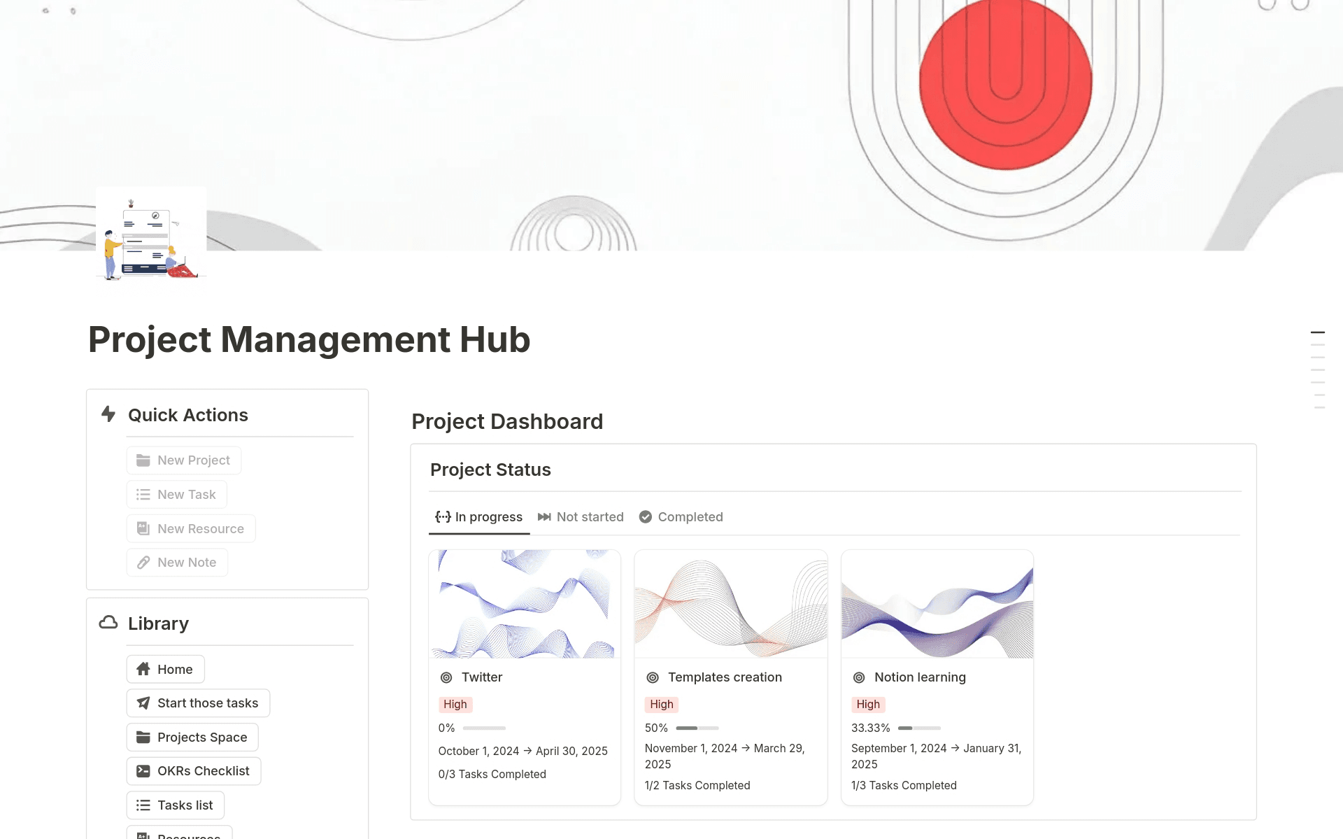 Notion Project Management hub