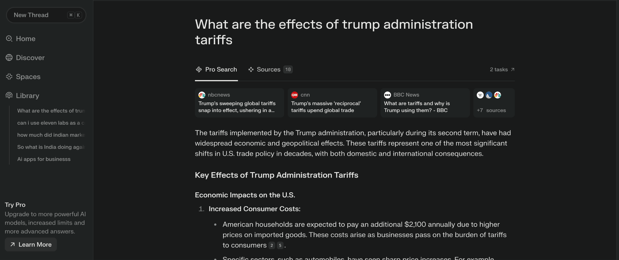 Perplexity AI search