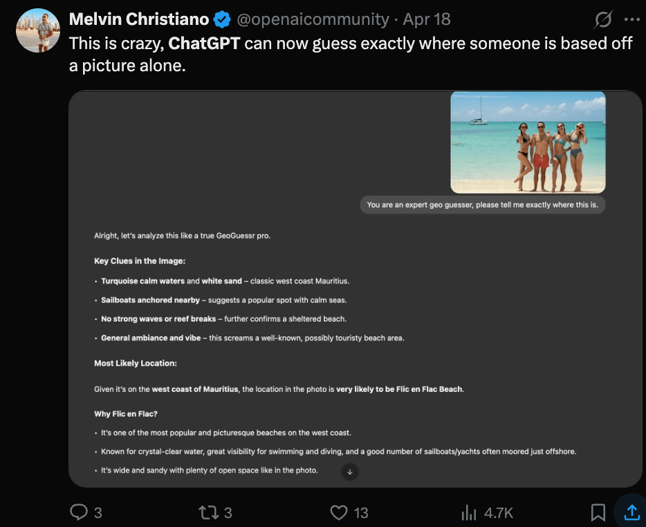 Accuracy of ChatGPT finding locations