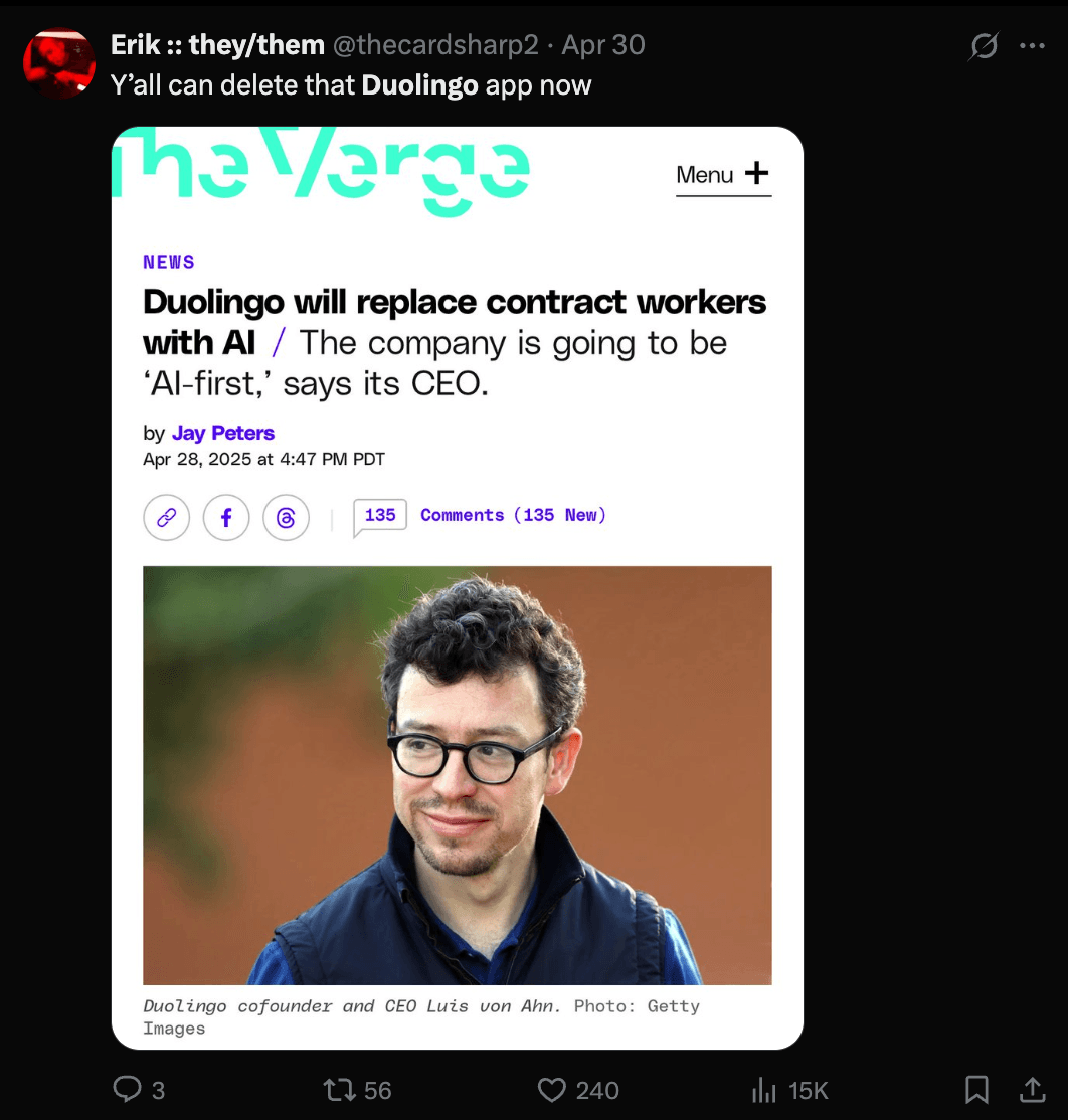 Public reactions to Duolingo