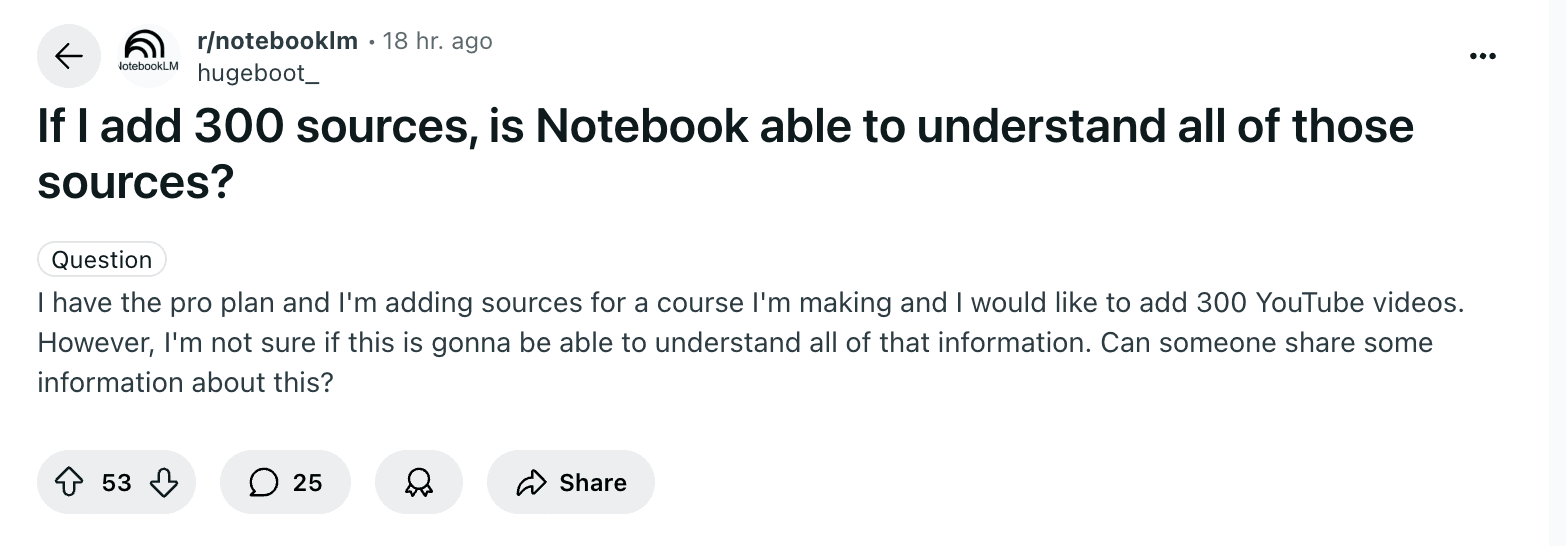 Users complaining about NotebookLM file upload limit