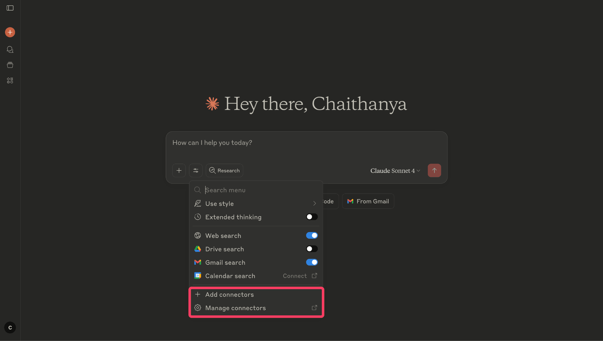 How to access claude web connectors 