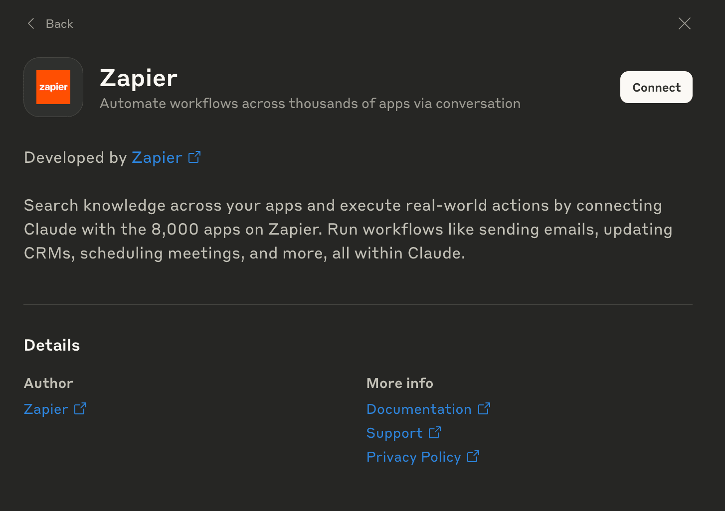 Zapier claude connector 