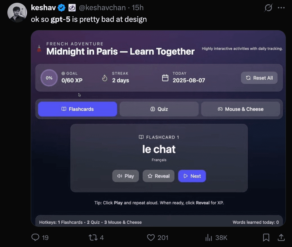 User reactions to GPT 5