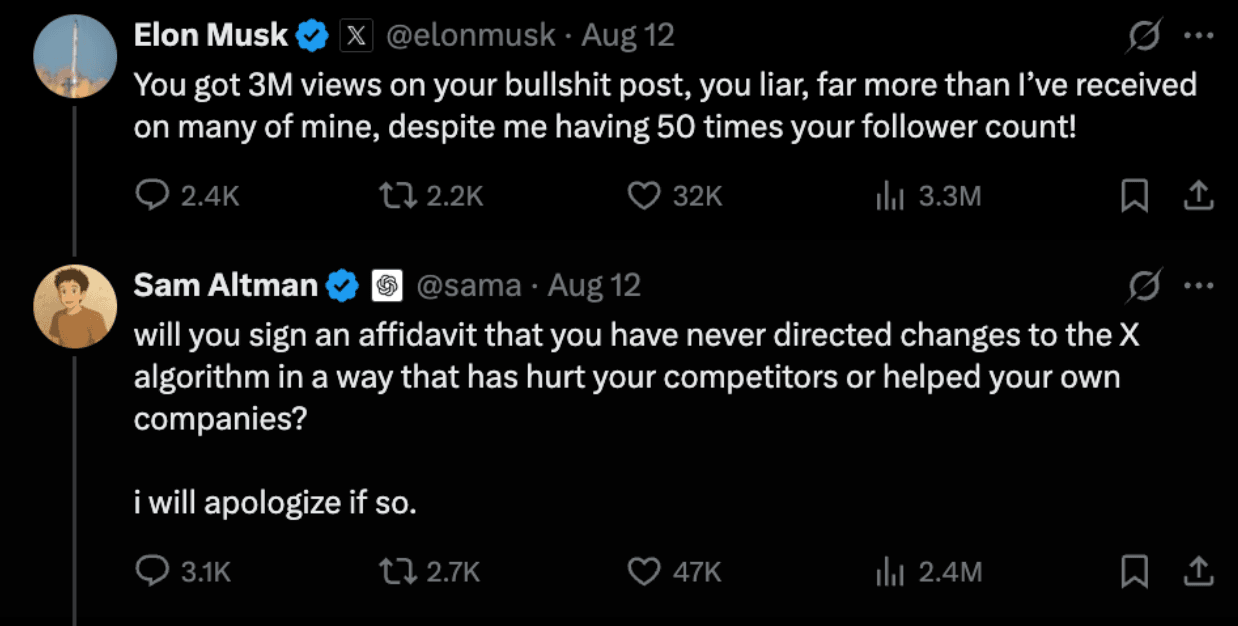 Sam altman reply to Elon musk