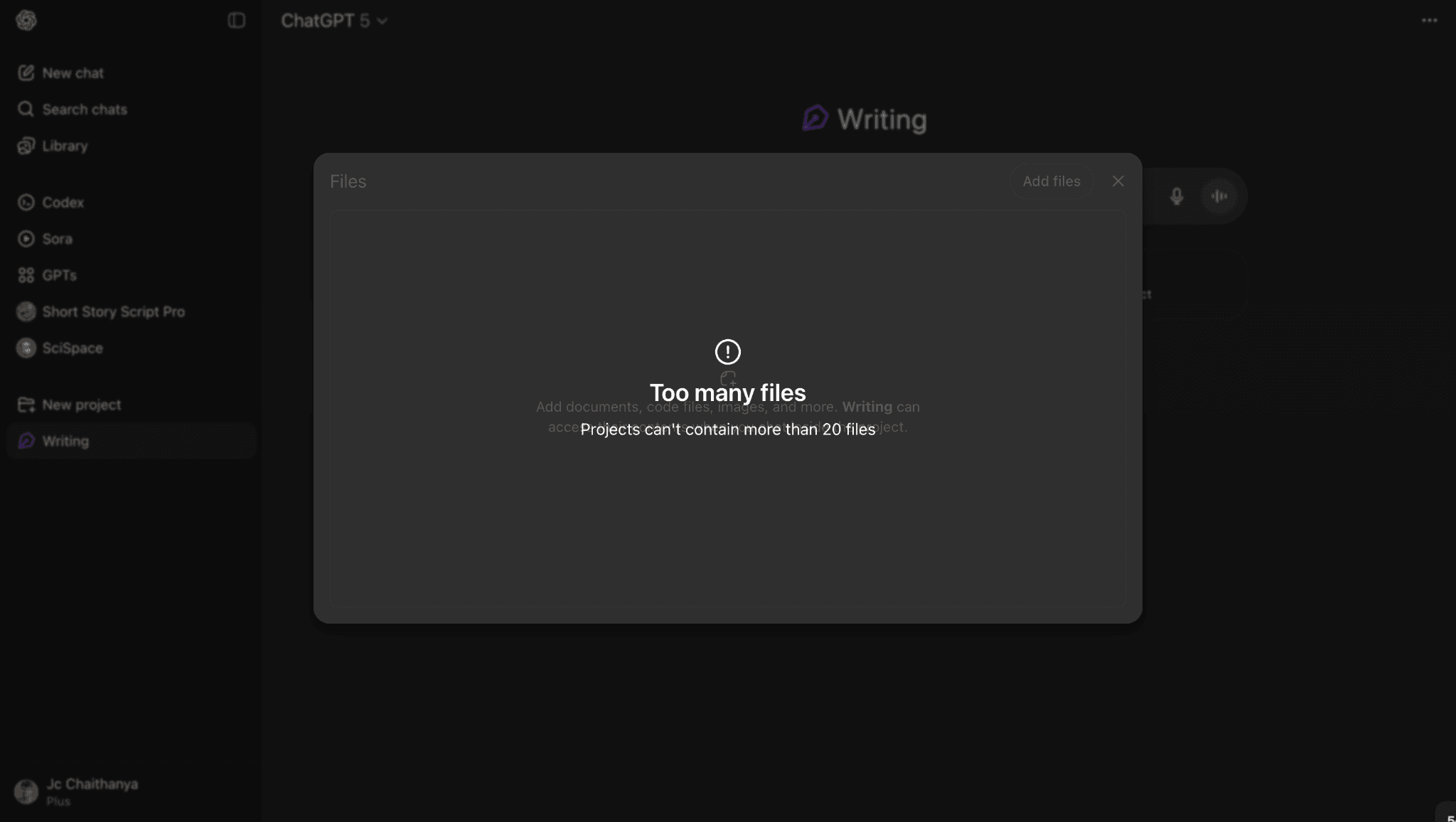 ChatGPT Projects Limitations