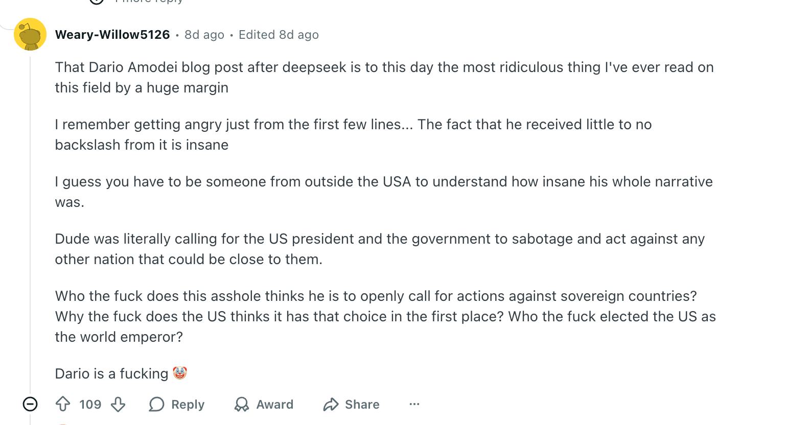 Reddit discussions on Yao Shunyu leaving Anthropic