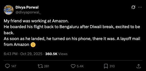 User reaction to Amazon Layoff