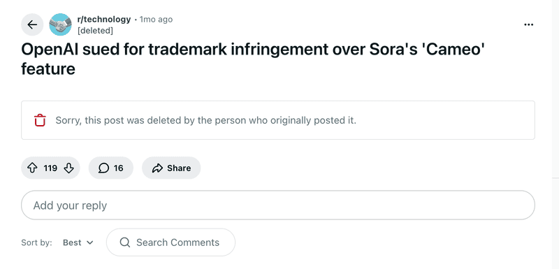 Reddit users reaction to Sora Cameo Controversy