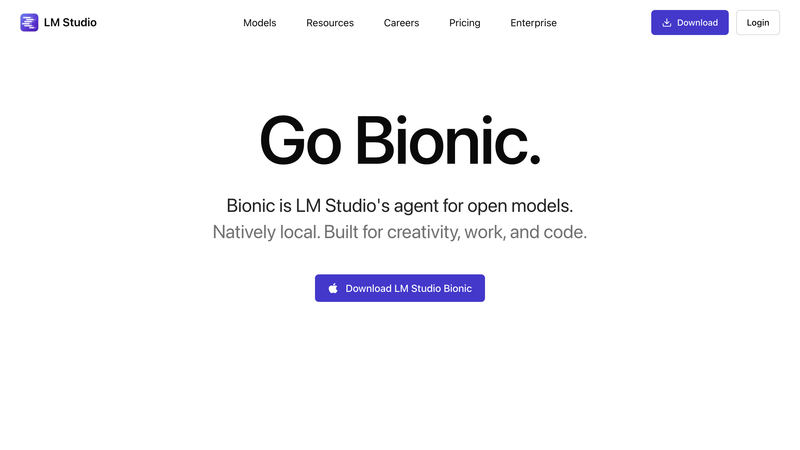 LM Studio homepage