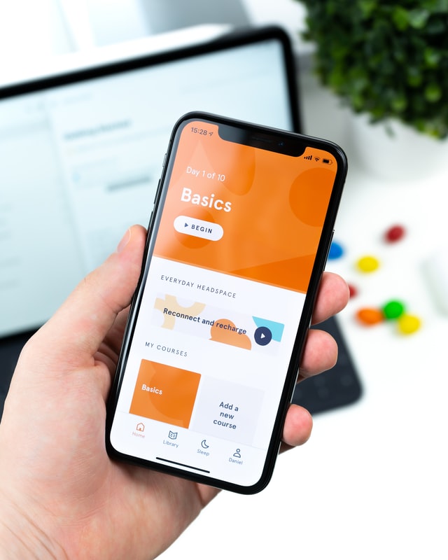 A fancy mediation app open on some phone