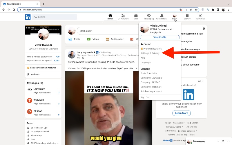 step 3 to upload resume to linkedin in 2023