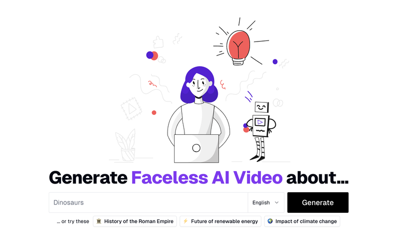 create short videos with shortsfaceless