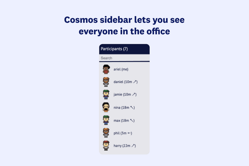 See everyone in the office in the sidebar