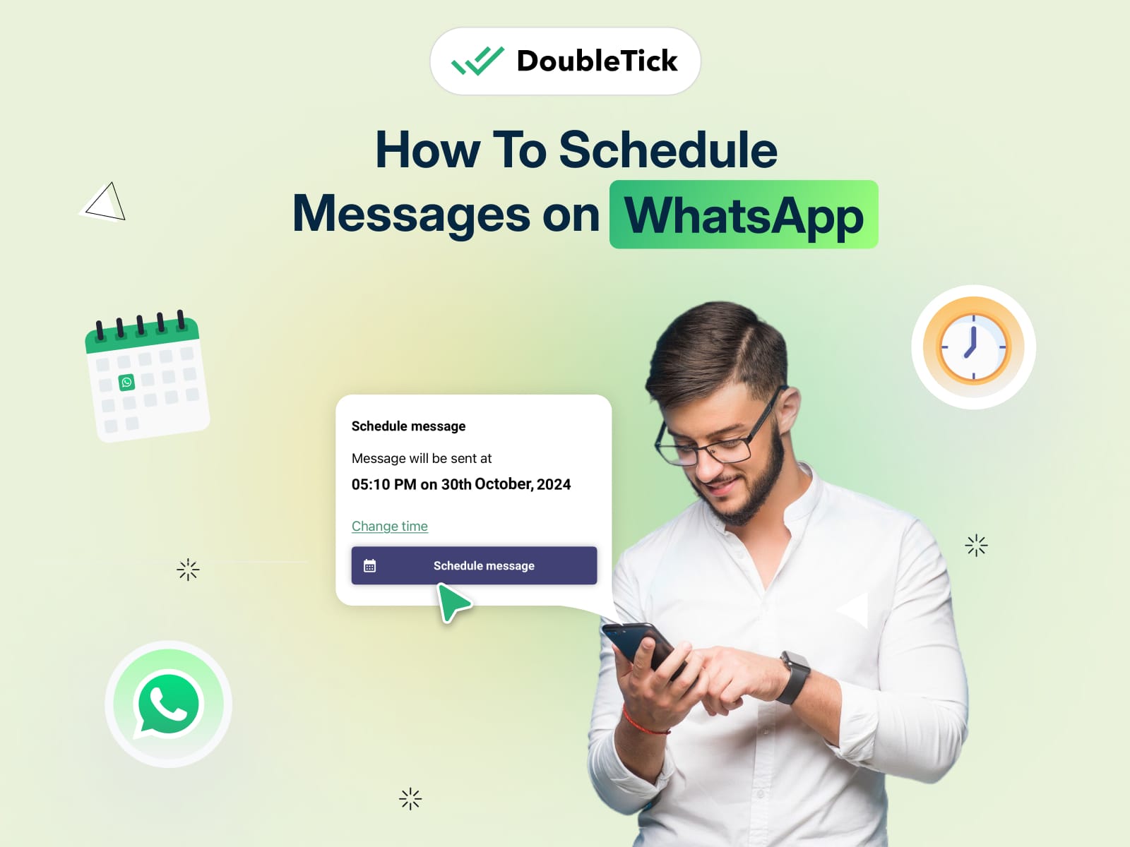 Know How to Schedule WhatsApp Messages - Ultimate Guide_DoubleTick Blog Cover