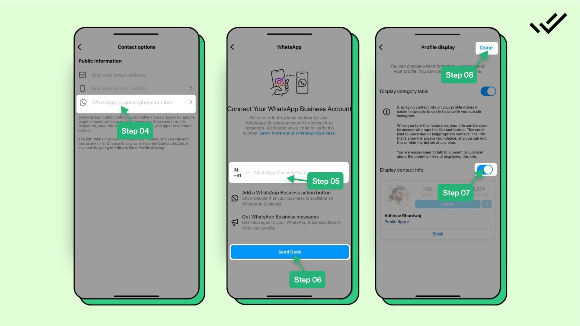 Steps to Add WhatsApp Button on Instagram Profile