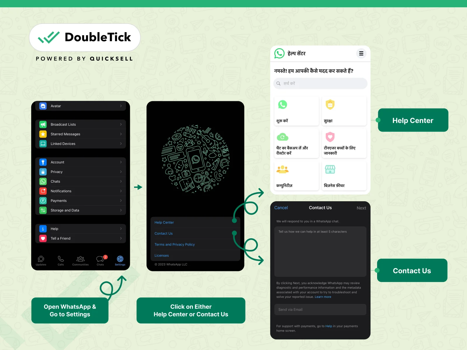 Step-by-Step Process of In-app WhatsApp Support on Android Device
