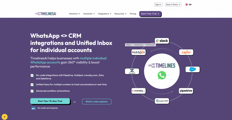 WhatsApp Automation Tool - TimelinesAI
