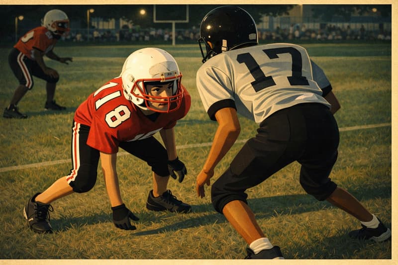 Kids playing football