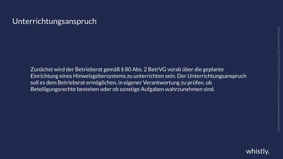 Betriebsrat: Unterrichtungsanspruch Hinweisgebersystem