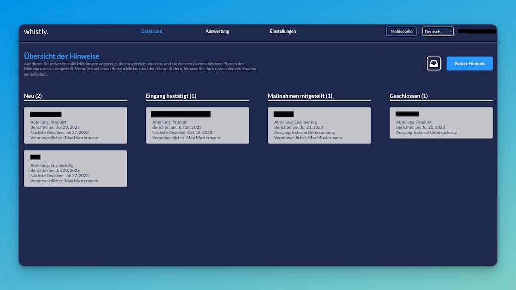Software Hinweisgebersystem