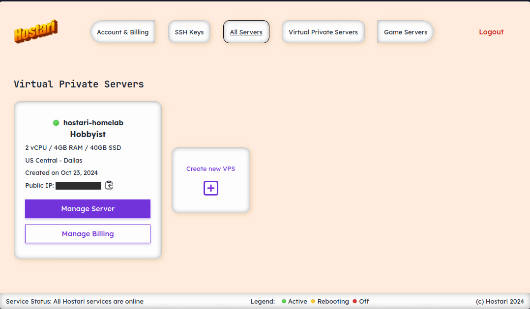 Your preferred server host should provide you the required details to connect to your VPS through SSH. This is how it looks like in Hostari.