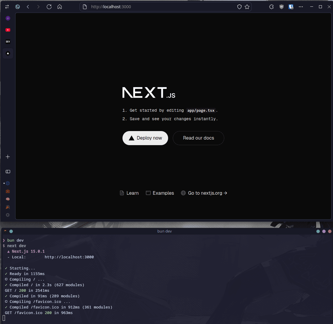 Confirming that we bootstrapped the app properly