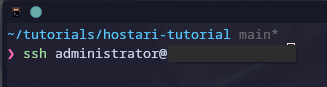 This is the command you need to run to connect to your server. Command: ssh username@ip-address